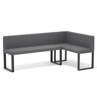 ECKBANK rechts SANA U Webstoff glatt, 142/196 cm Dunkelgrau - Dunkelgrau, Textil/Metall (142/196cm) - Idohome
