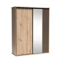 SCHWEBETÜRENSCHRANK ALMERIA 179/216/60,2 cm -türig mit Spiegel Eiche Artisan - Eiche Artisan, Holzwerkstoff (179/216/60.2cm) - MASSENO