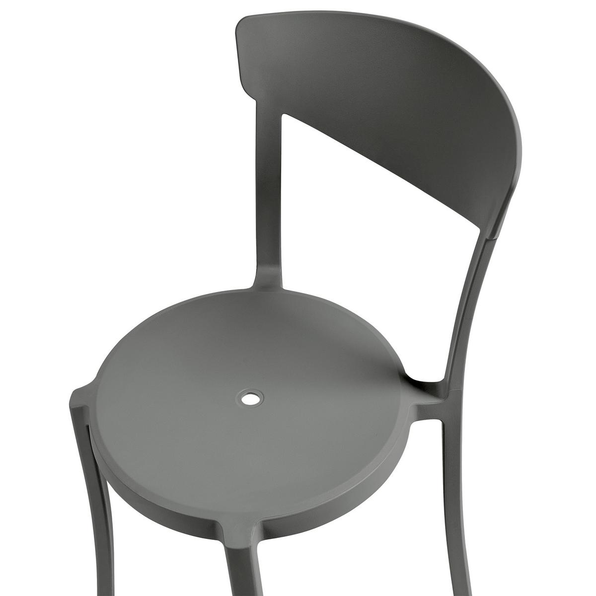 GARTENSTÜHLE 8er-Set Kunststoff dunkelgrau Vieste - Grau, Kunststoff (42/80/40cm) - Beliani