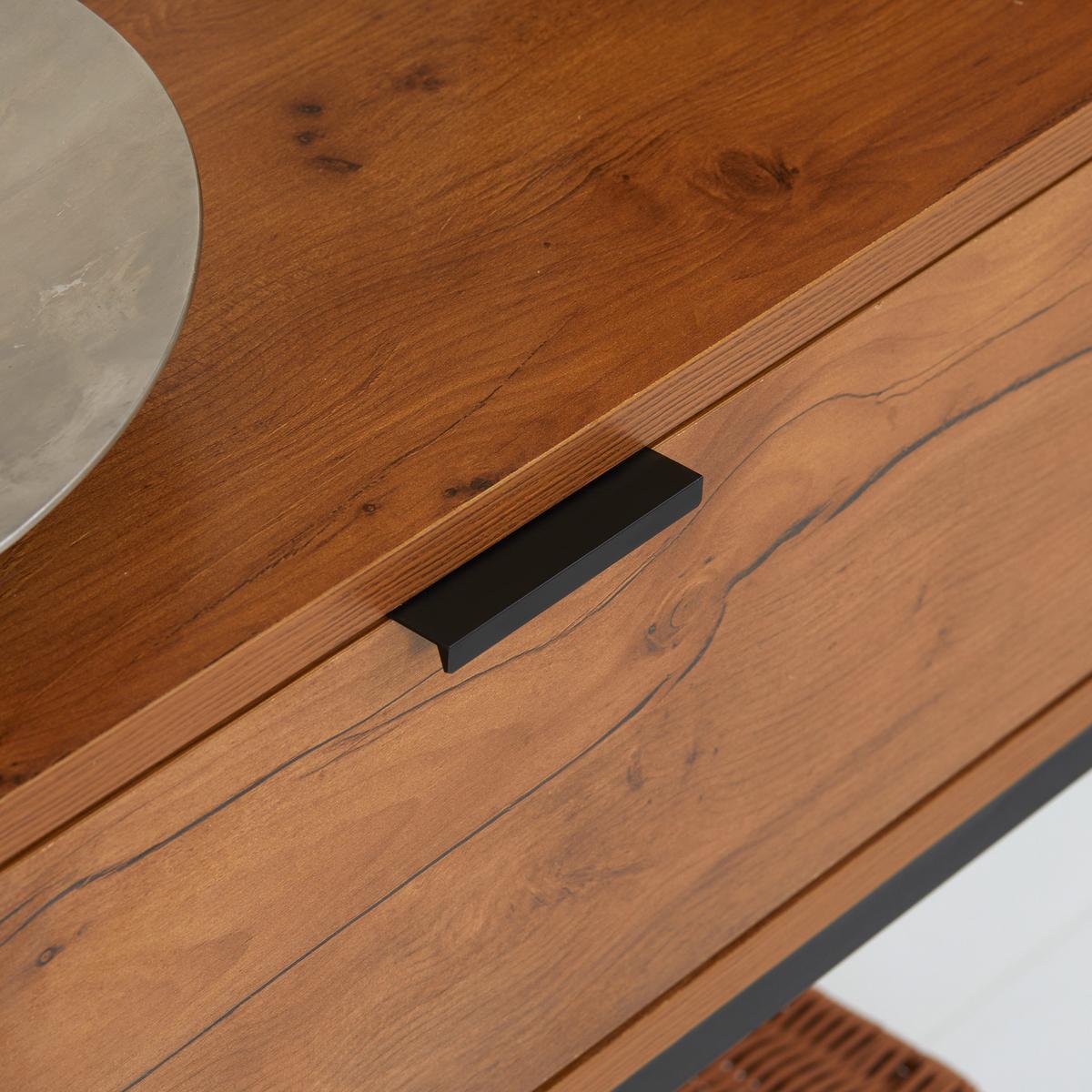 KONSOLENTISCH mit Schrank, Sofatisch Flurtisch im Industriedesign für Eingang - Naturfarben, Holzwerkstoff (80/30/76cm) - HOMCOM