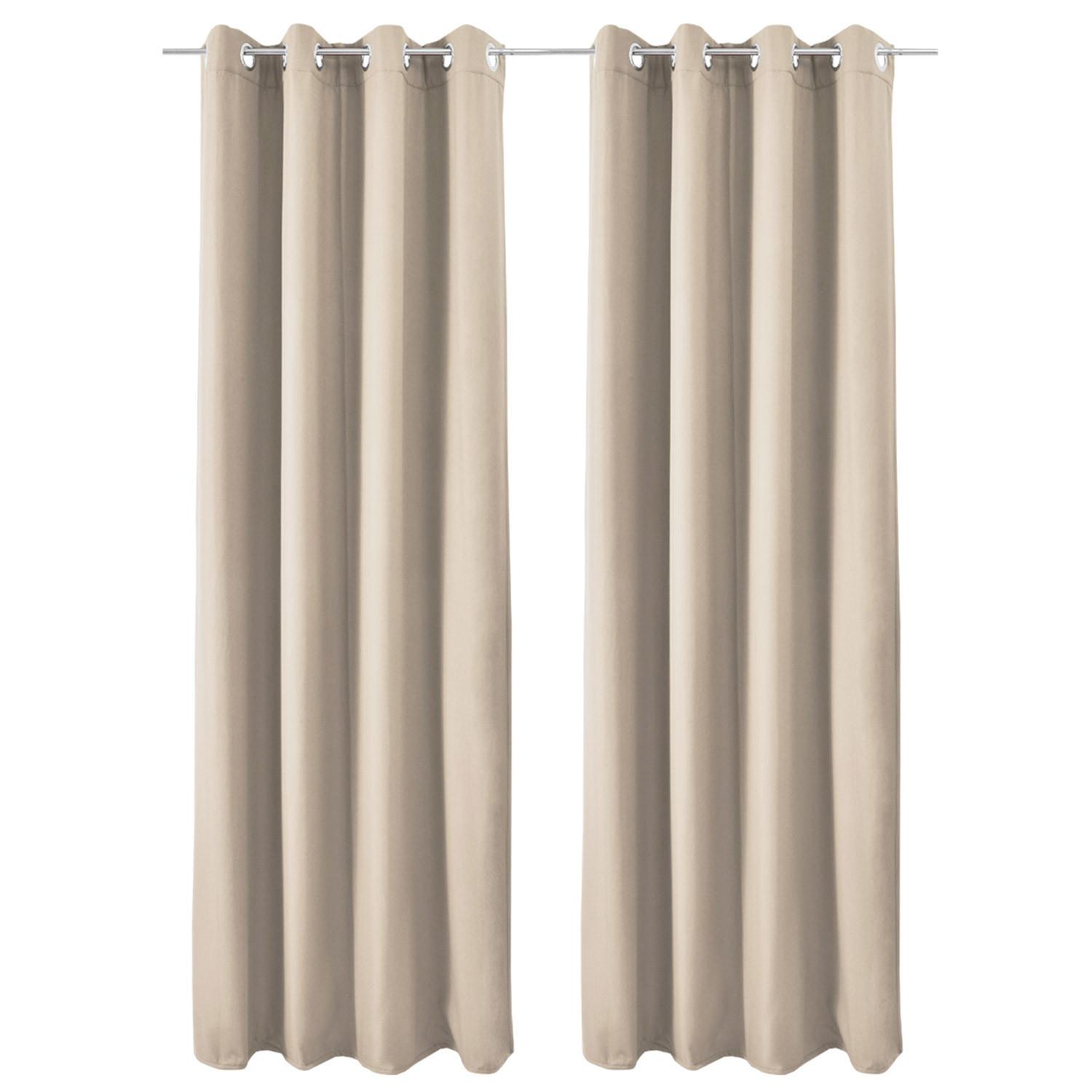 VORHANG Amelie TO mit Öse 140x245cm Creme (2tlg) - Creme, Textil (140/245/1cm) - Beautissu 