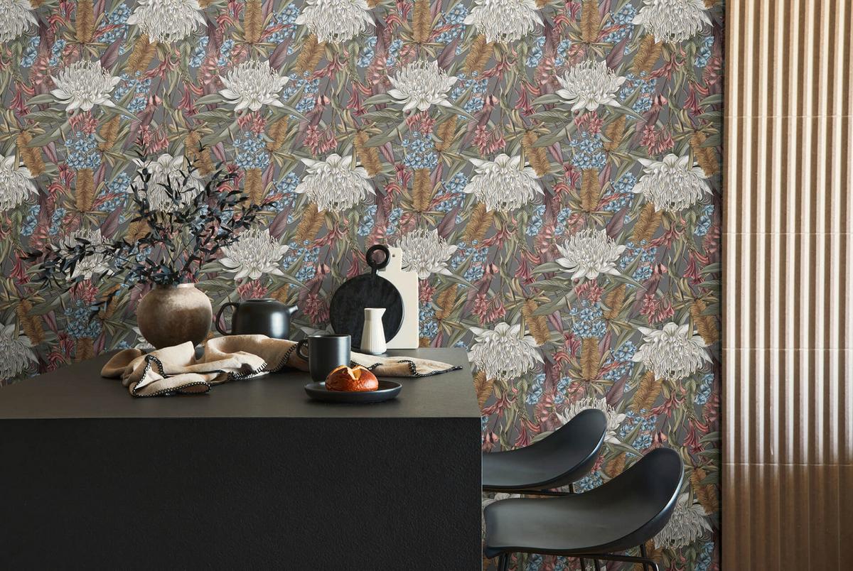 VLIESTAPETE Bunt 53/1005 cm - Grau, Textil (53/1cm) - KUNSTLOFT
