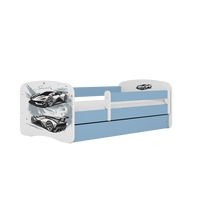KINDERBETT Sportwagen mit Schublade 180/80 90/61/184 - Blau, Holzwerkstoff (80/180cm) - RAUMHIRSCH FURNITURE