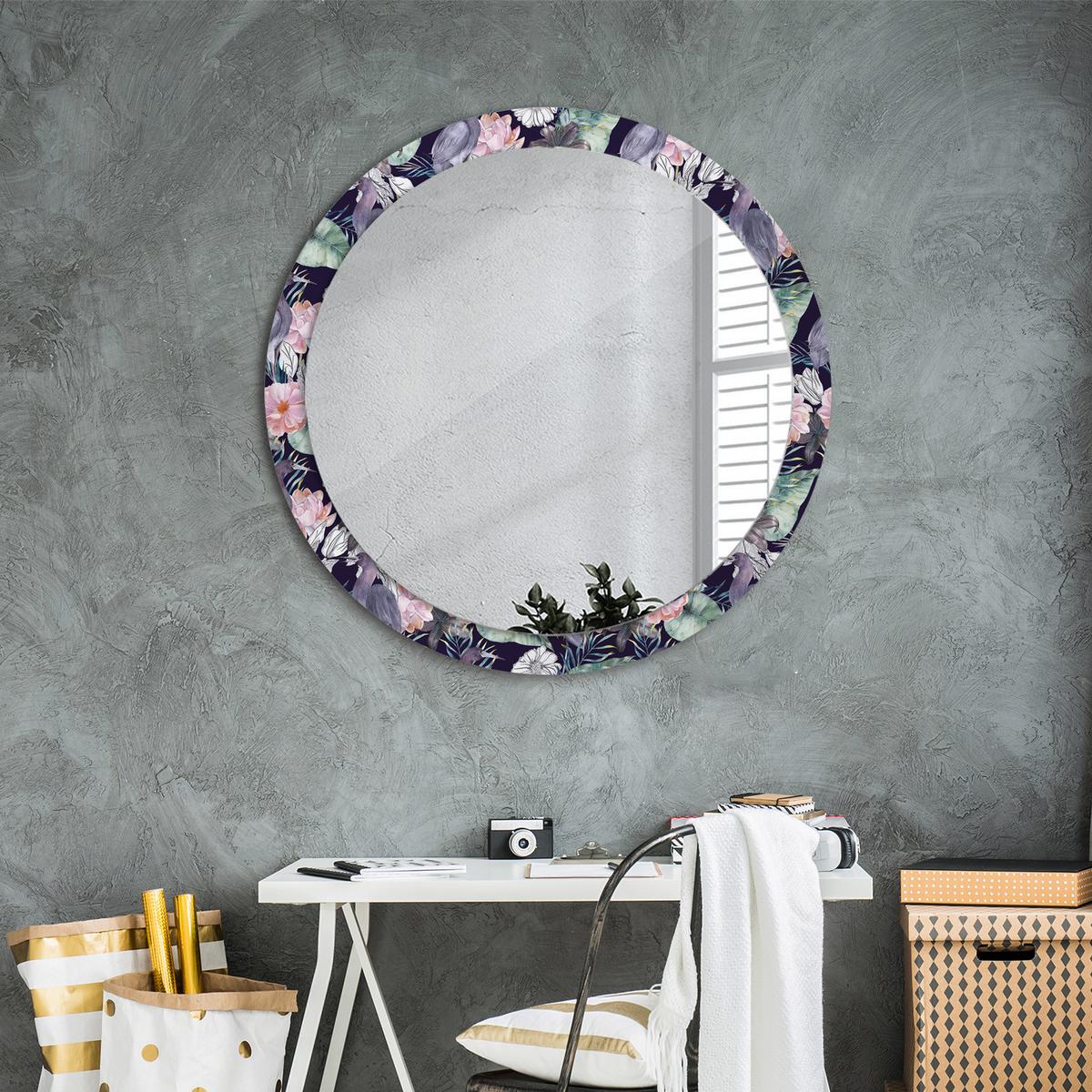 SPIEGEL Rund Ø 90 cm mit Aufdruck - Multicolor, Glas (90/90/0.4cm) - Wallfluent