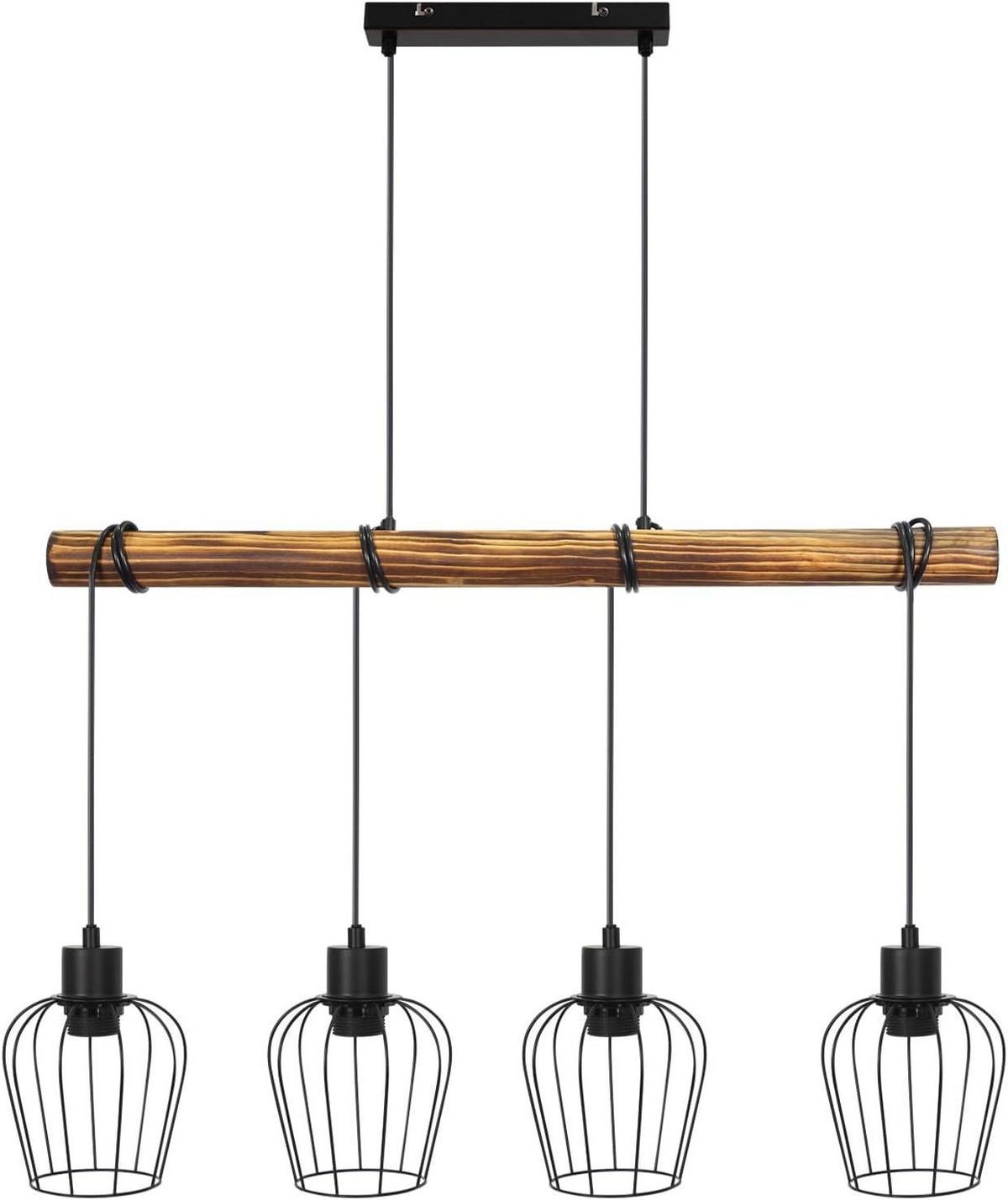PENDELLEUCHTE Senta 80/13/198 cm - Braun, Holz (80/13/198cm) - Nettlife
