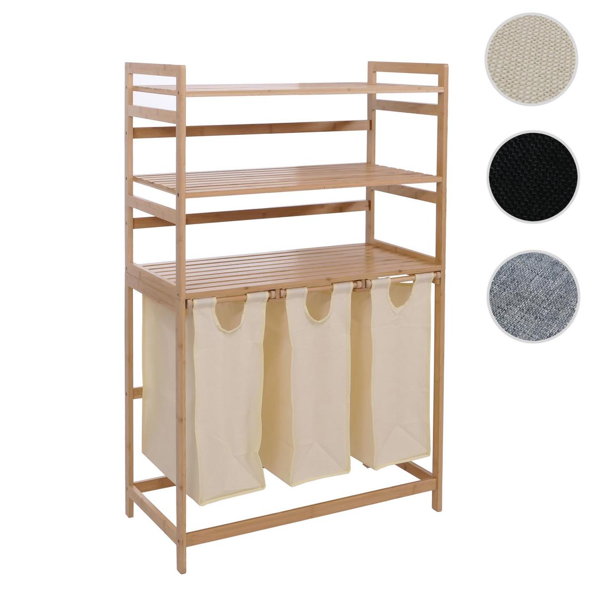 WÄSCHESAMMLER Braun, Cremeweiß - Creme/Braun, Holz (80/125/40cm) - MCW