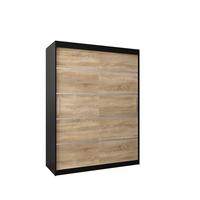 SCHWEBETÜRENSCHRANK 200/150/62 2-türig - Silberfarben/Weiß, Holz/Kunststoff (150/200/62cm) - MÖBEL KRYSPOL