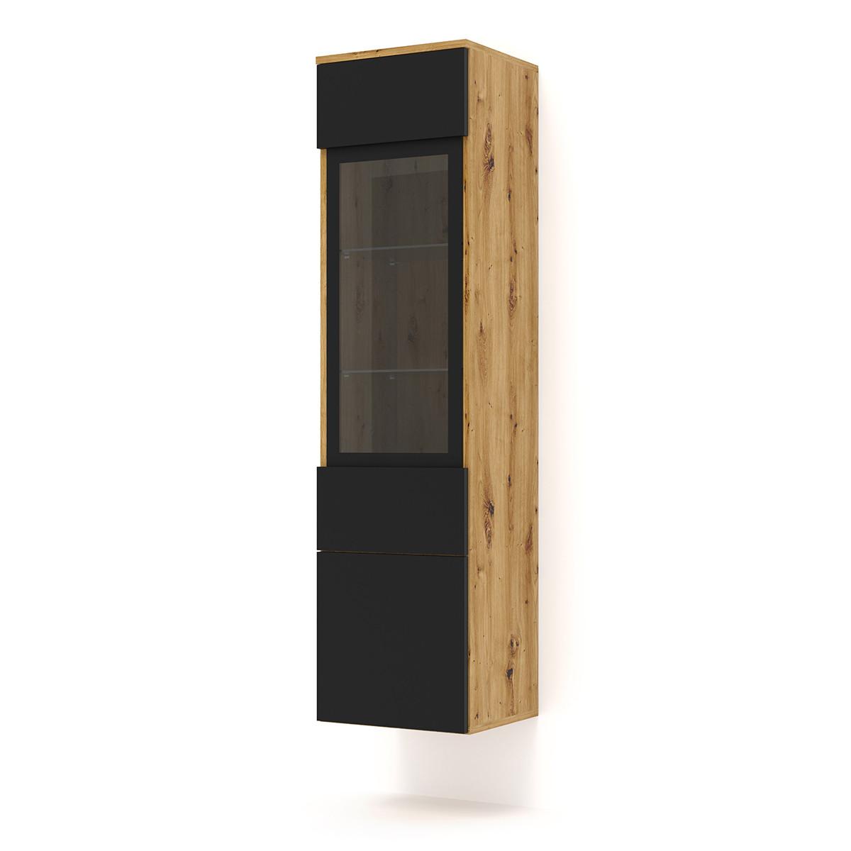 VITRINE Aurus Holz und Schwarz - Schwarz, Holzwerkstoff (37/143.5/33cm) - Petits-meubles