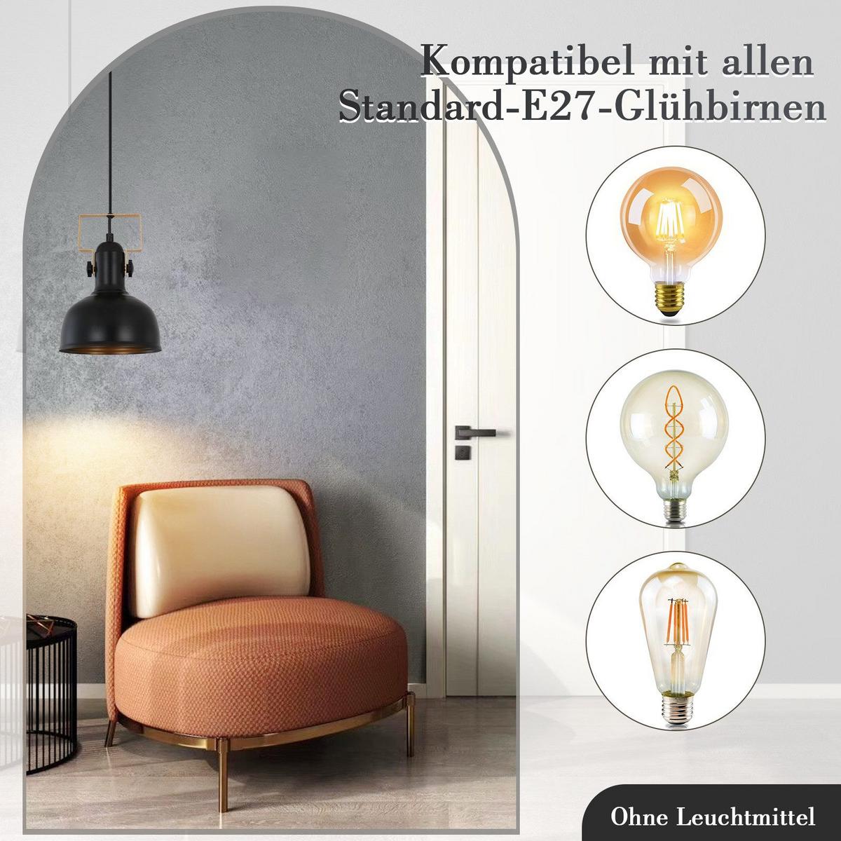 PENDELLEUCHTE Seraphina 18/18/160 cm - Schwarz, Metall (18/18/160cm) - ZMH
