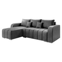 ECKSOFA Pufetto - Silberfarben/Grau, Holz/Textil (244/147cm) - MIRJAN24