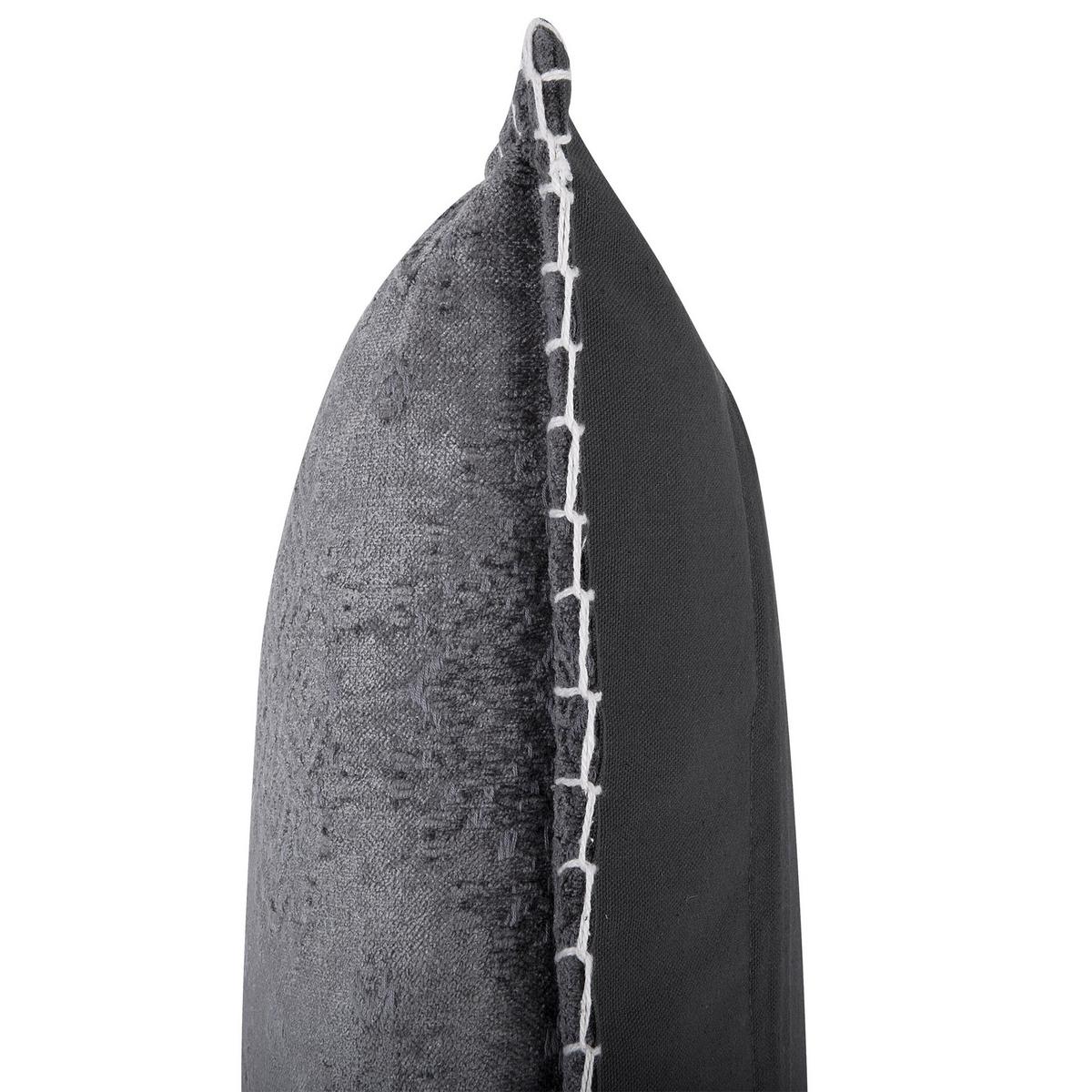 DEKOKISSEN 2er-Set Dunkelgrau 45/45 cm Melur - Dunkelgrau, Naturmaterialien (45/45cm) - Beliani