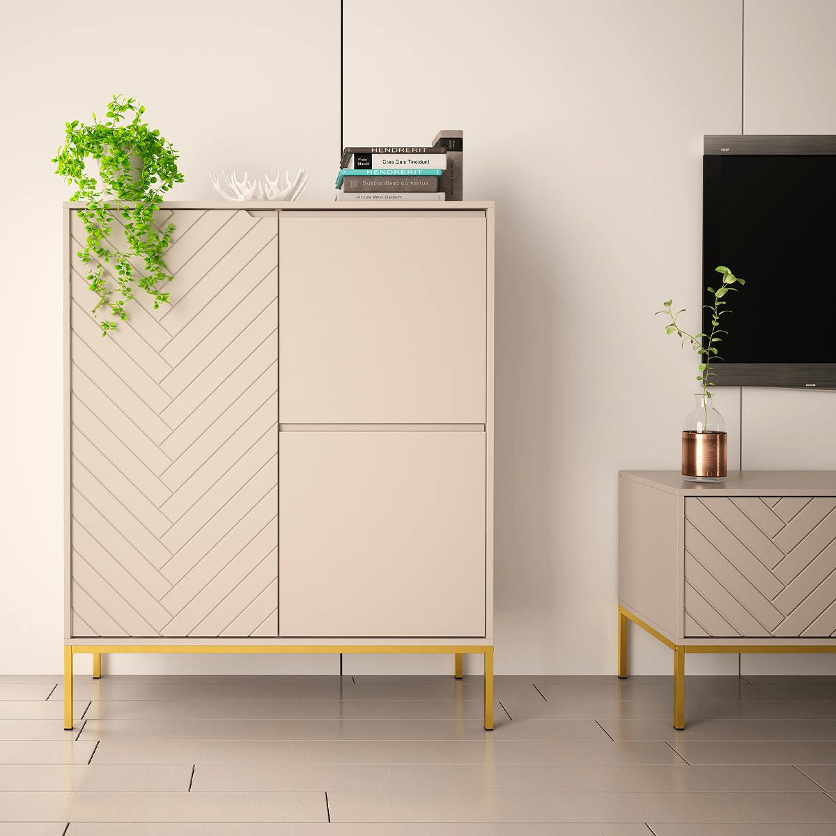 SIDEBOARD Daria Kaschmir - Kaschmir, Holzwerkstoff (102/145/39cm) - Petits-meubles