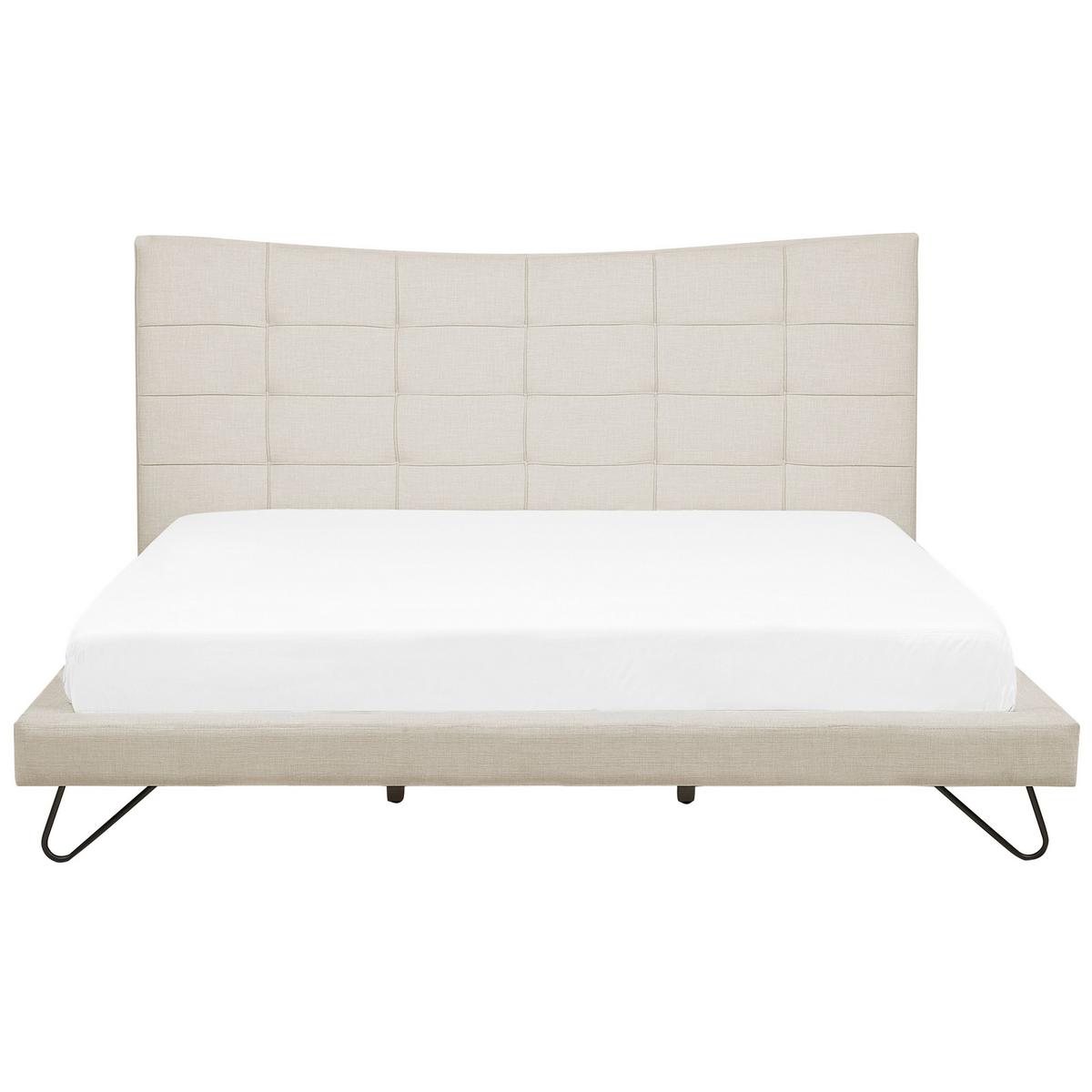 POLSTERBETT 180/200cm Helles Beige Lannion - Beige, Textil (180/200cm) - Beliani