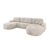 WOHNLANDSCHAFT mit Schlaffunktion und Bettkasten LIRA-U - 335x172x89 Creme - Creme, Holzwerkstoff/Textil (335/89/172cm) - ALTDECOR