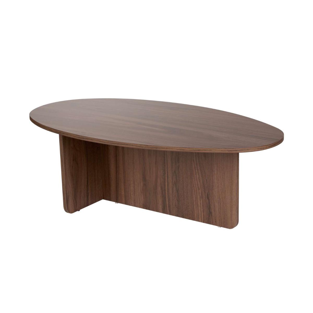 COUCHTISCH mit ovaler Platte L125 cm 65/120/40 cm - Naturfarben, Holzwerkstoff (70/65/40cm) - Calicosy