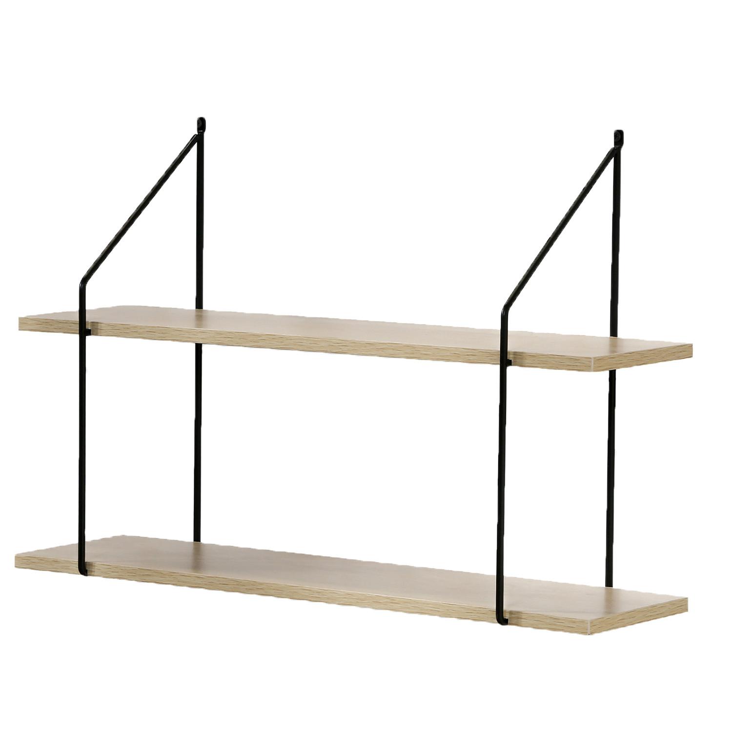 ZWEISTÖCKIGES Wandregal im Holzdekor L60 cm - Eichefarben, Holzwerkstoff (15/40/4cm) - Calicosy