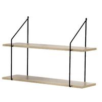 ZWEISTÖCKIGES Wandregal im Holzdekor L60 cm - Eichefarben, Holzwerkstoff (15/40/4cm) - Calicosy