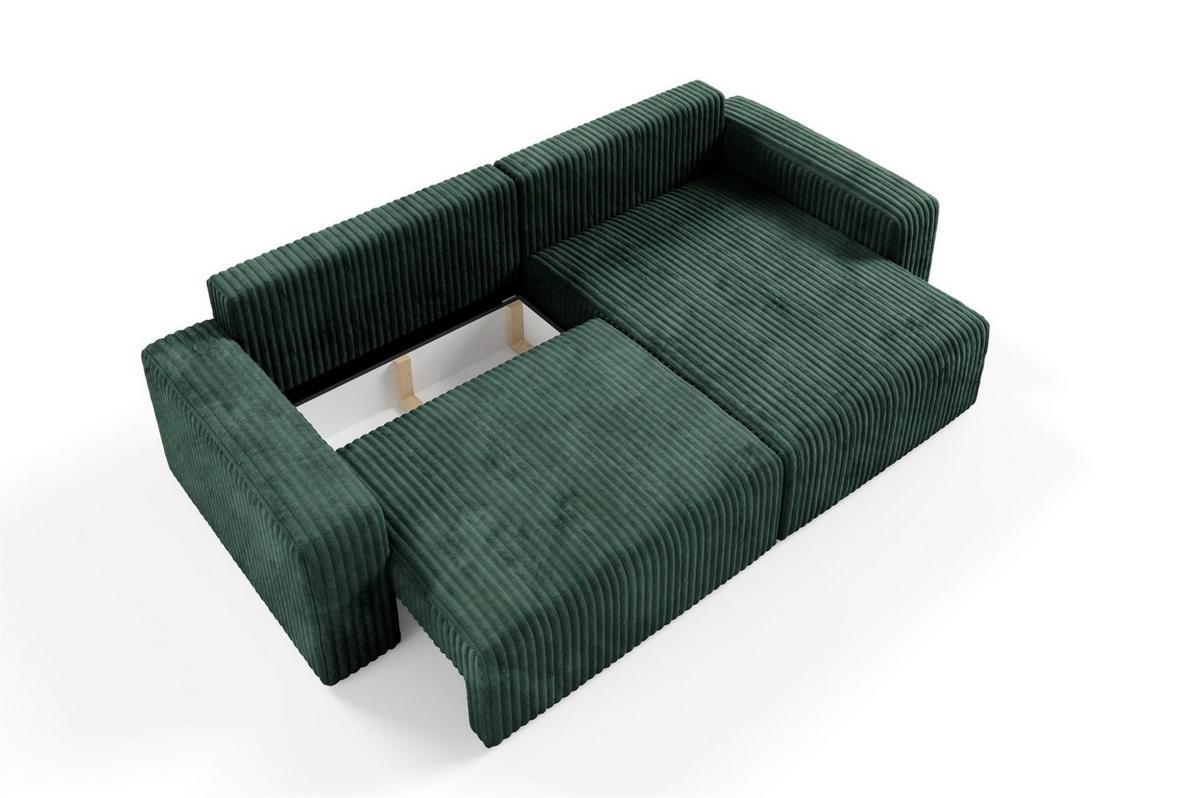 ECKSOFA Natalia - Grün, Holzwerkstoff/Textil (244/149cm) - Fun Möbel