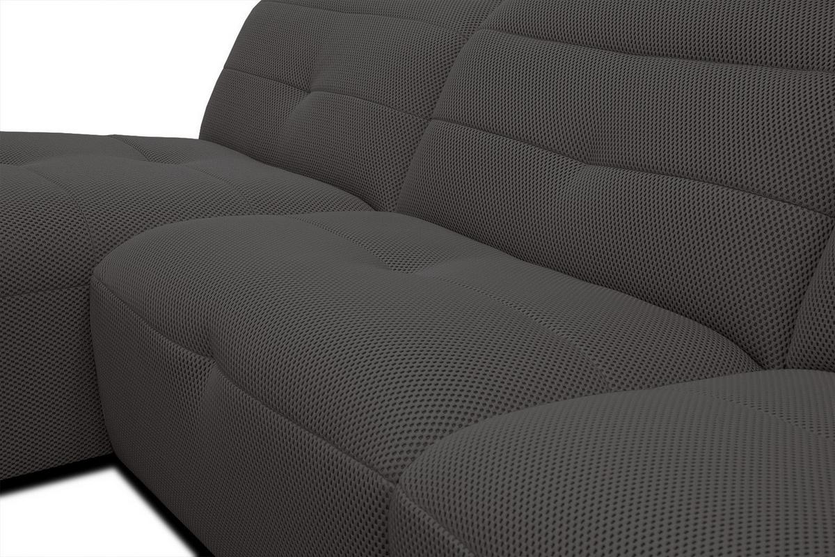 ECKSOFA TRENTO 4-Sitzer, dunkelgrau - Dunkelgrau/Schwarz, Holzwerkstoff/Kunststoff (165/262cm) - Wozimo