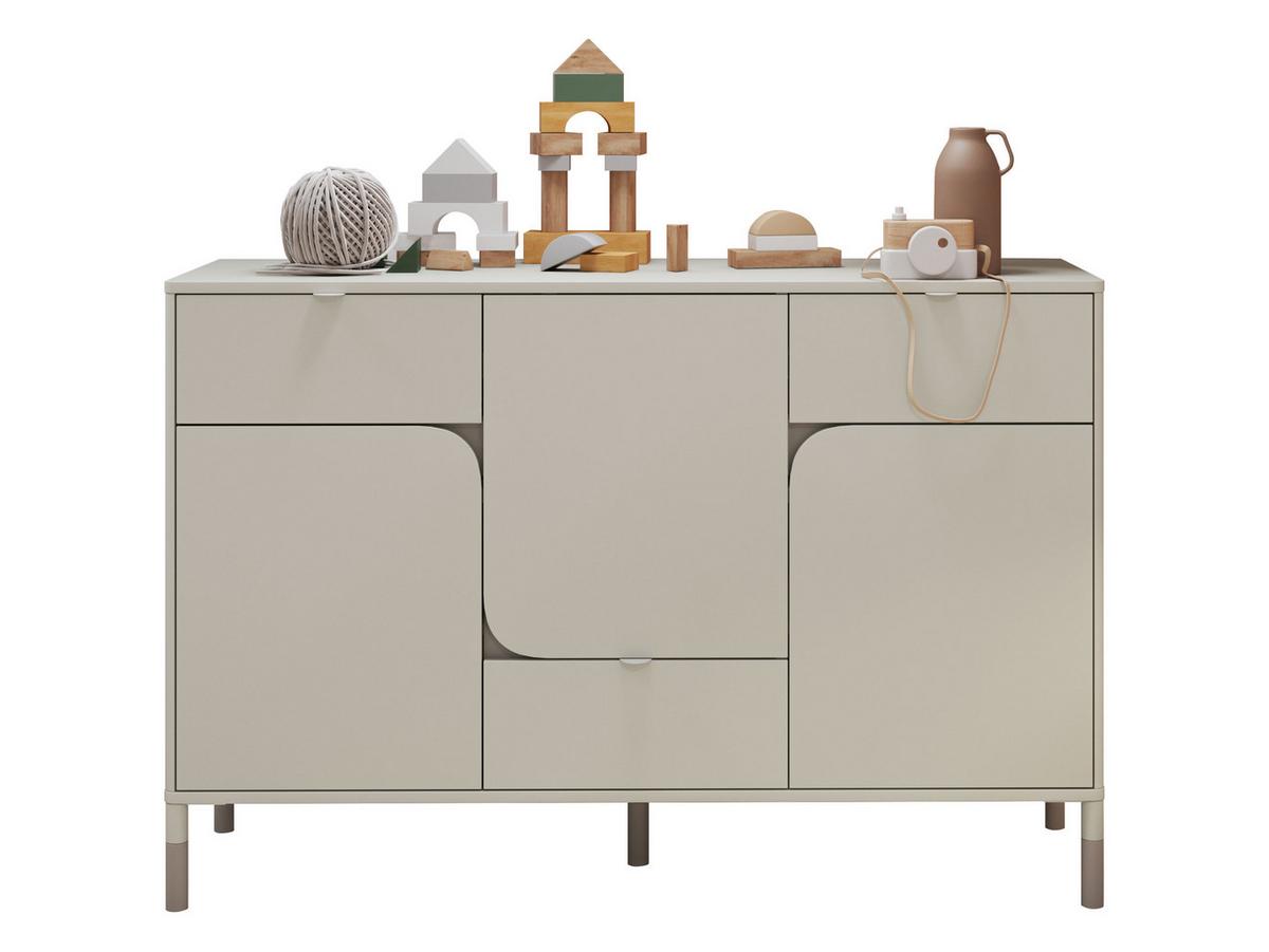 KINDERKOMMODE Harmony 3D3S HR06 - Kaschmir/Trüffeleichefarben, Holzwerkstoff/Kunststoff (130/87/40cm) - MIRJAN24