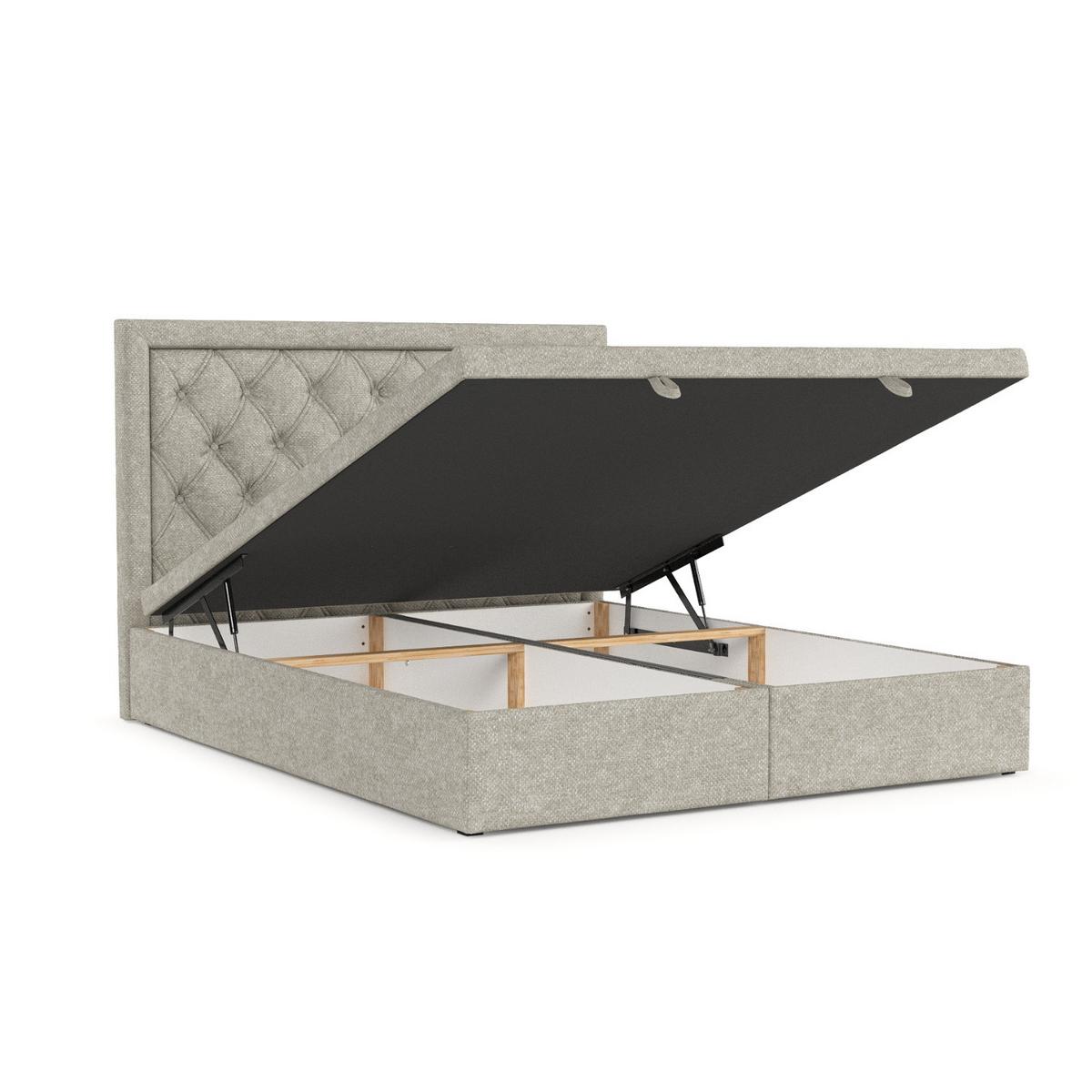 POLSTERBETT Nicobar mit Stauraum 160/200 cm Beige im Alta Stoff - Beige/Schwarz, Holz/Holzwerkstoff (160/200cm) - AltaBeds