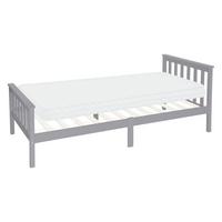HOLZBETT 90x200 cm Hellgrau Kiefernholz mit Lattenrost und Matratze H10cm - Hellgrau, Holz (90/200cm) - ML-DESIGN