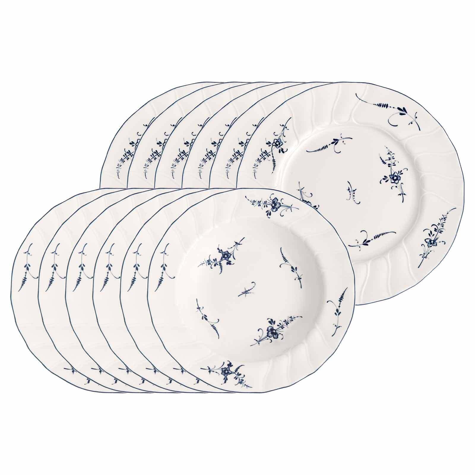 TAFELSERVICE Vieux Luxembourg weiß-blau 12-tlg. - Blau/Weiß, Keramik (2/2/2cm) - Villeroy & Boch