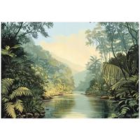 FOTOTAPETE Dschungel Natur Tapete Wohnzimmer Schlafzimmer 350x250 - Grün, Papier (350/250cm) - Wallarena