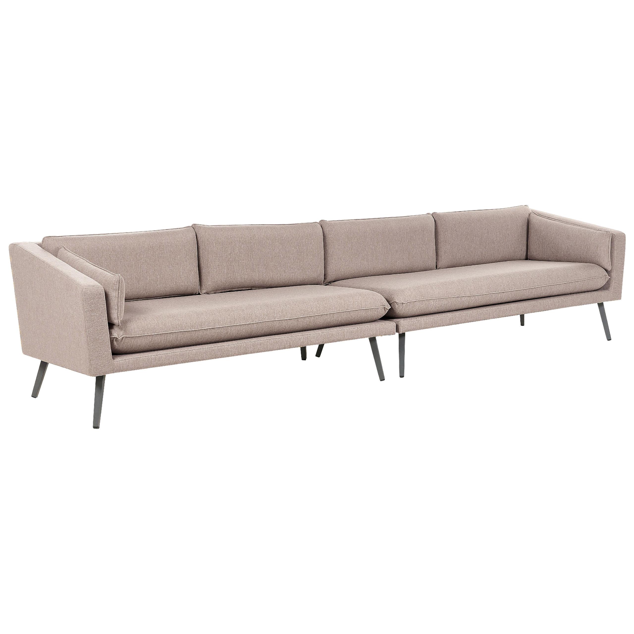 GARTENSOFA 4-Sitzer beige modular Loretello - Beige/Grau, Textil (320/70/76cm) - Beliani