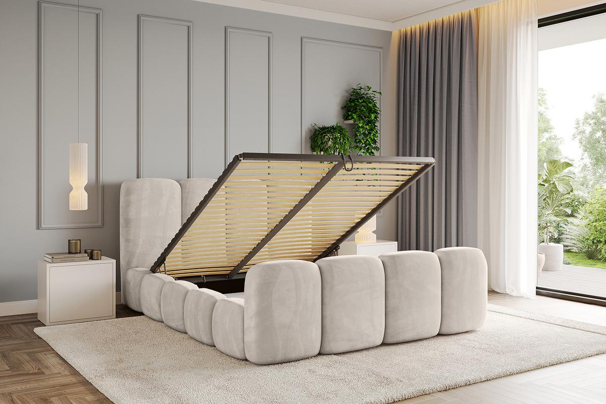 POLSTERBETT mit Bettkasten, Fußteil und Lattenrost, Boxbett ohne Matratze - KALA-Z 140x200 Beige - Beige, Holzwerkstoff/Textil (140/200cm) - ALTDECOR