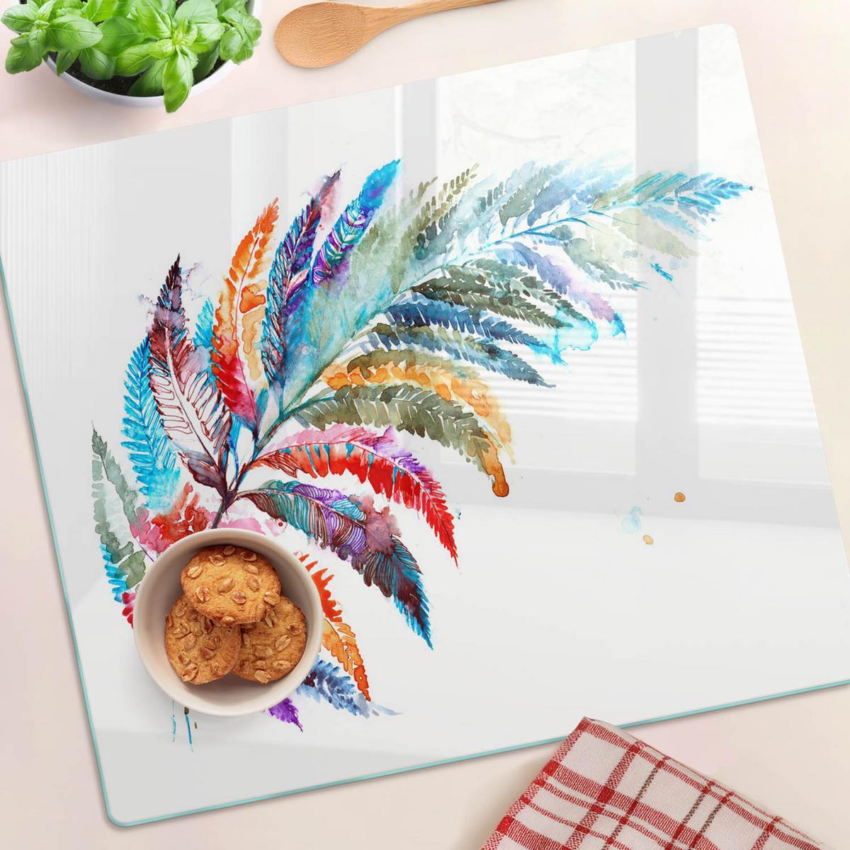 GLASPLATTE 60x52 cm Bunter Stift - Multicolor, Glas (60/0.4/52cm) - TULUP