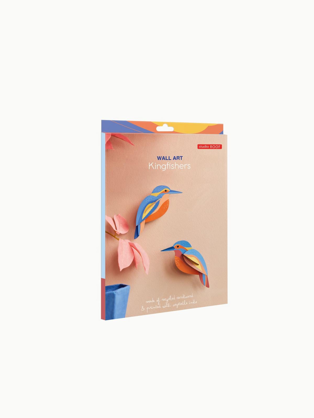 WANDDEKO Eisvogel-Duo 3.5/6 cm - Multicolor, Wellpappe (3.5/6/15cm) - Studio Roof