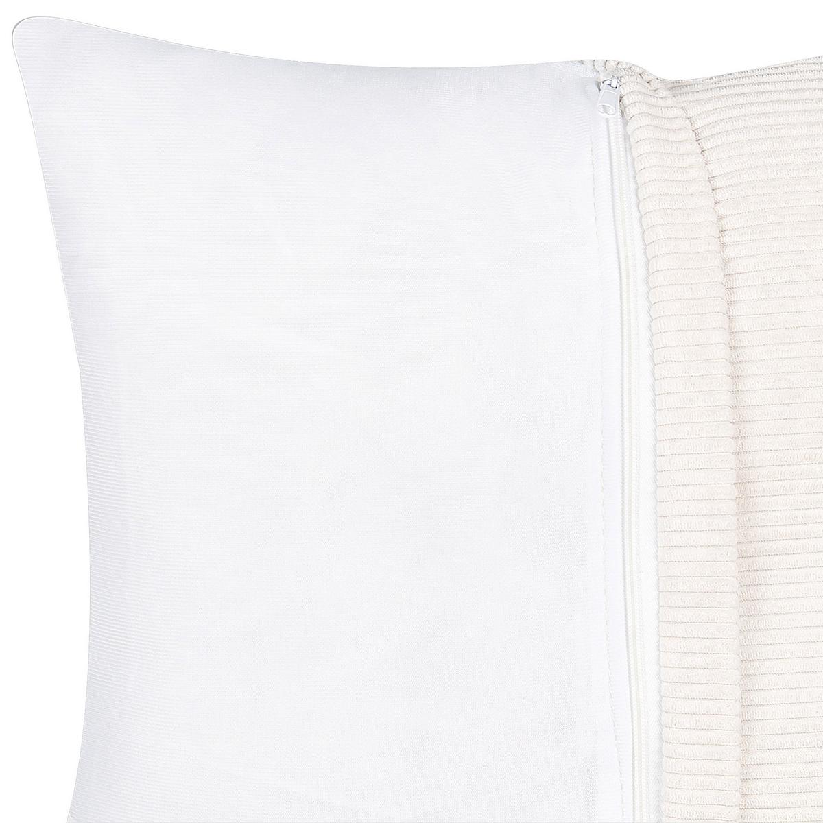 ECKSOFA 4-Sitzer Cord Cremeweiß rechtsseitig Lungo - Creme/Weiß, Textil (285/160cm) - Beliani