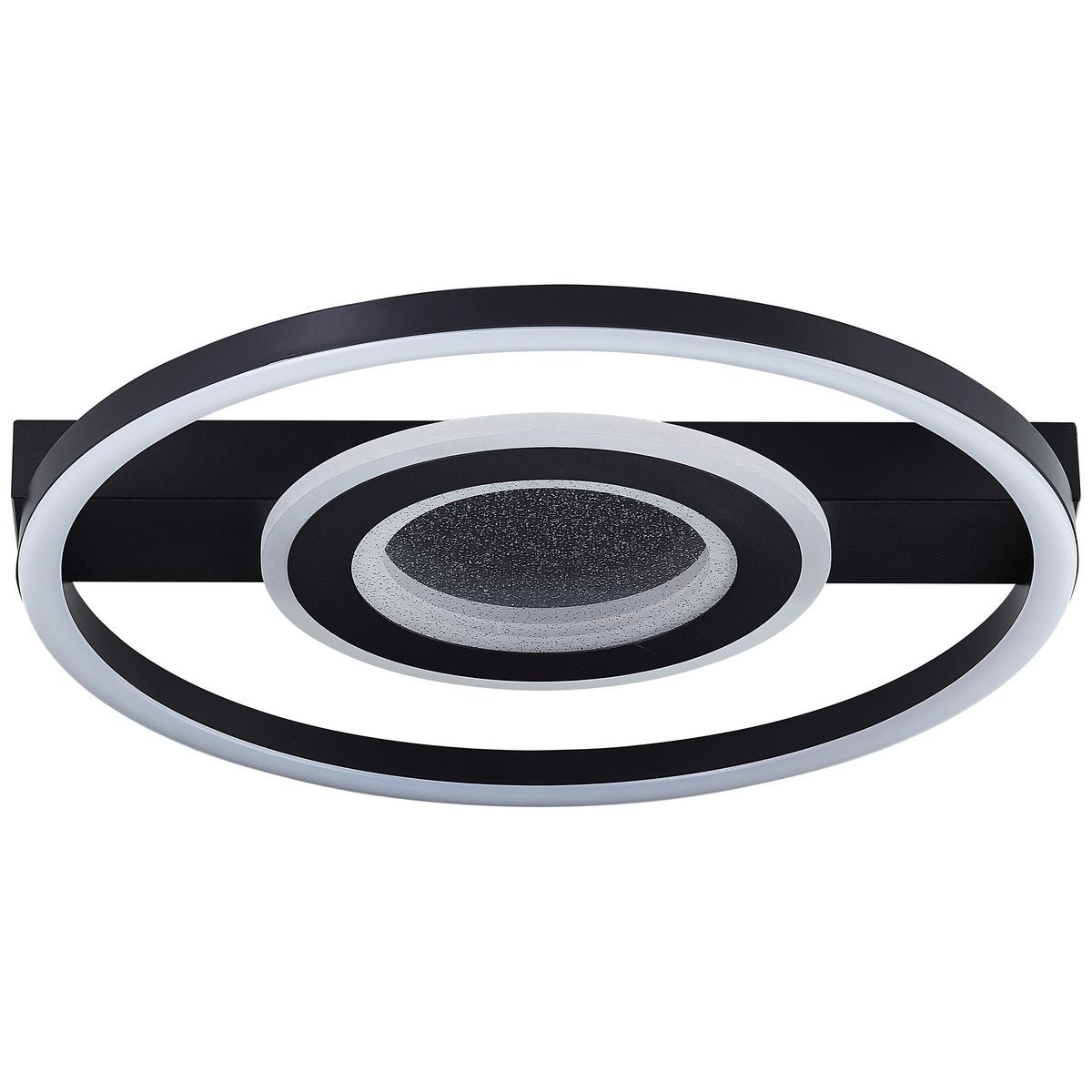 LED DECKENLEUCHTE Queens Schwarz 37/37/5 cm - Schwarz, Metall (37/37/5cm) - Brilliant
