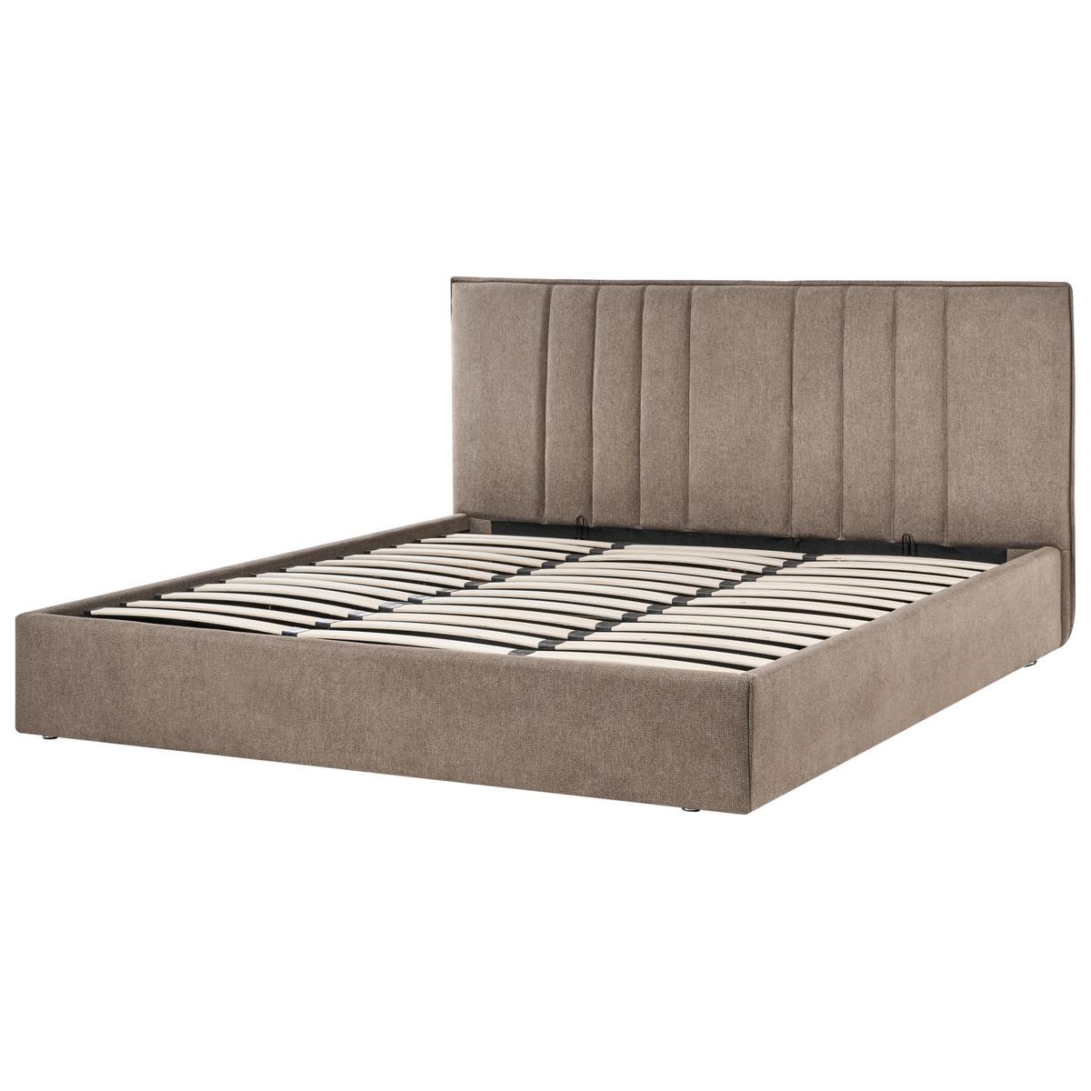 BETT mit Stauraum 180/200 cm Taupe Tarascon - Taupe, Textil (180/200cm) - Beliani