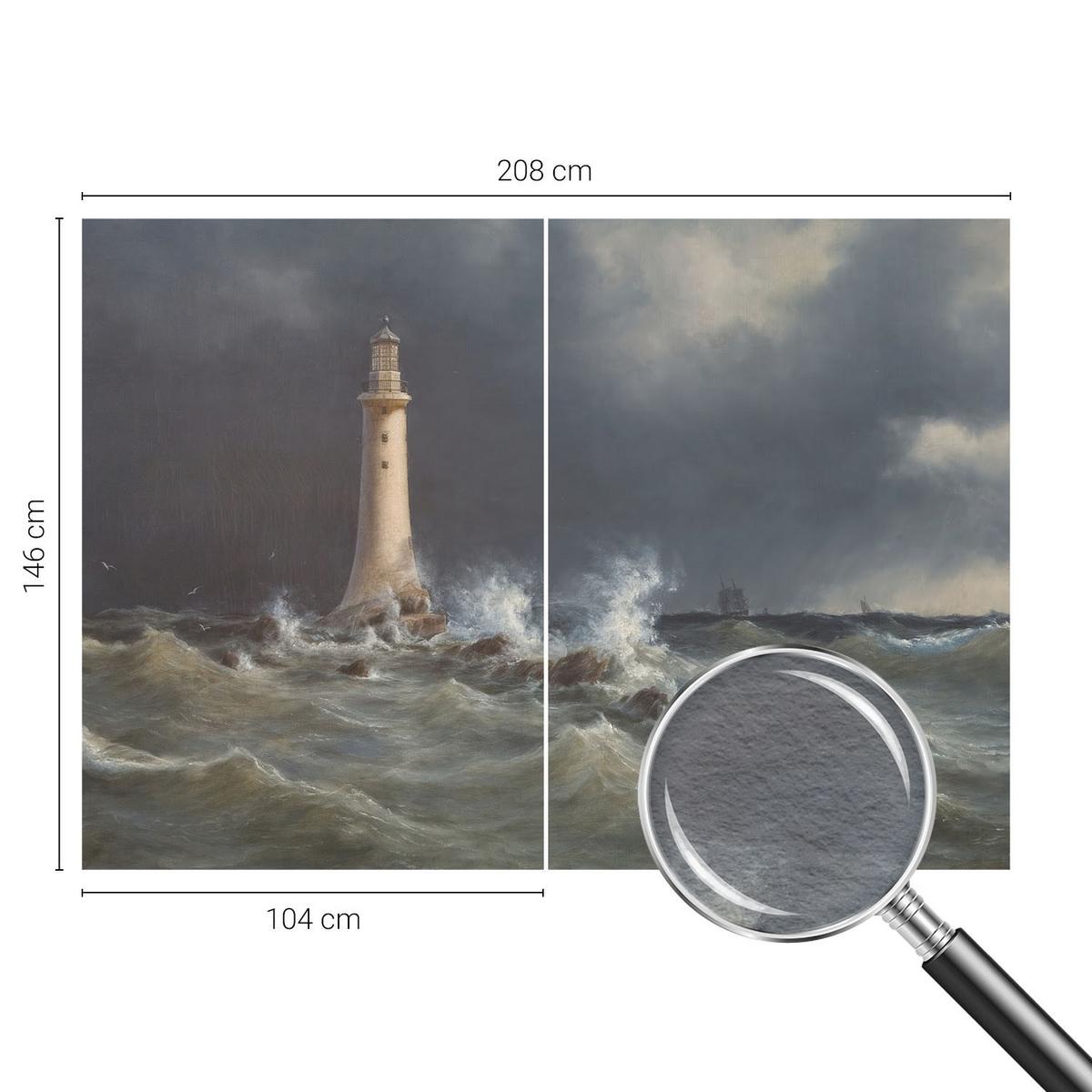 FOTOTAPETE 208x146 cm - Seestürme - Grau, Textil (208/146cm) - Wallfluent