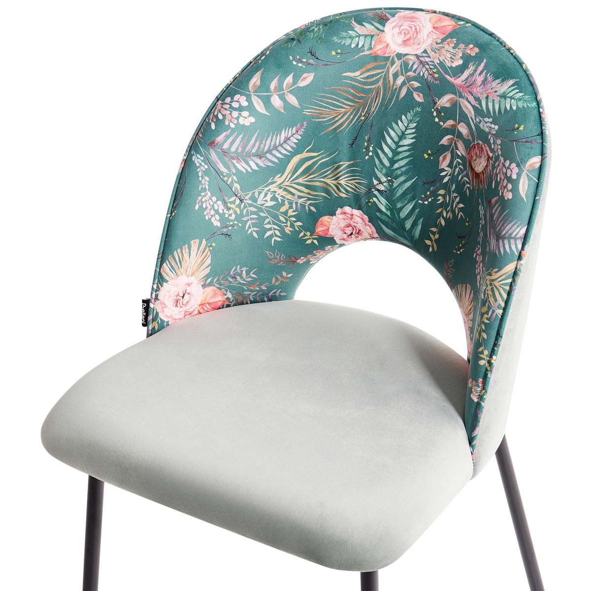 ESSZIMMERSTUHL 2er-Set Samtstoff Grün Covelo - Grün, Textil/Metall (46/84/45cm) - Beliani