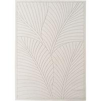 TEPPICH Outdoor, Fußbodenheizung-geeignet, mit Blattmotiv, ENGADIN in Creme, 120 x 170 cm - Creme, Textil (120/170cm) - KADIMA DESIGN