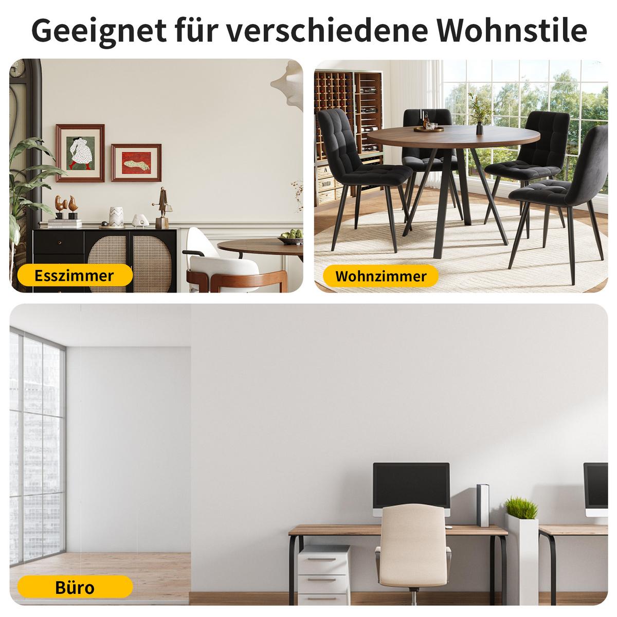 ESSTISCH Runder 80 cm Walnuss & Schwarz – Kompakttisch mit Metallbeinen im Retro-Design - Sonoma Eiche, Holzwerkstoff (80/80/75cm) - Urban Meuble