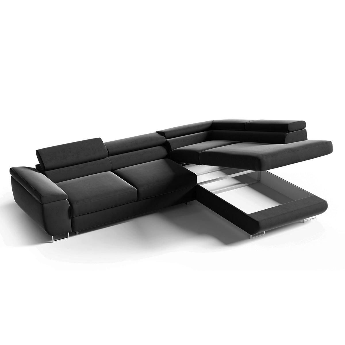 ECKSOFA Lyam 4 Sitzplätze Schwarz - Schwarz, Holzwerkstoff (271/201cm) - Petits-meubles