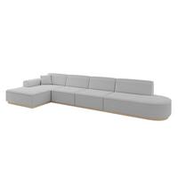 ECKSOFA Ottomane Links IREA-L3 - 412x165x80 cm Hellgrau - Hellgrau, Holzwerkstoff/Textil (412/165cm) - ALTDECOR