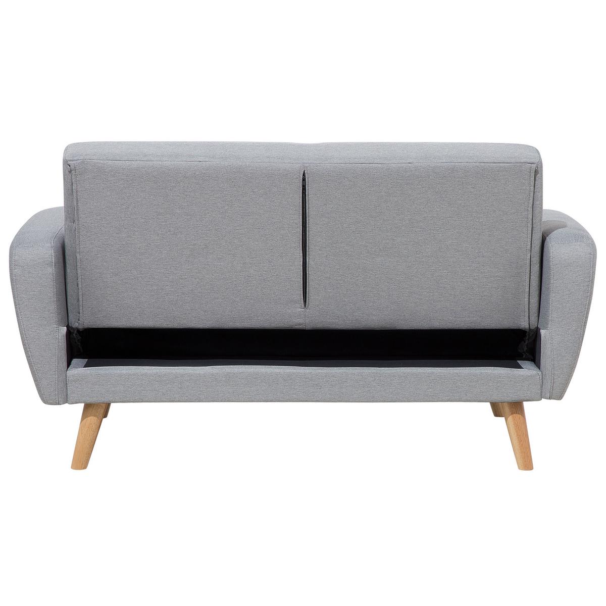 2-SITZER-SCHLAFSOFA Polyester Grau Florli - Hellgrau, Textil (155/82/85cm) - Beliani