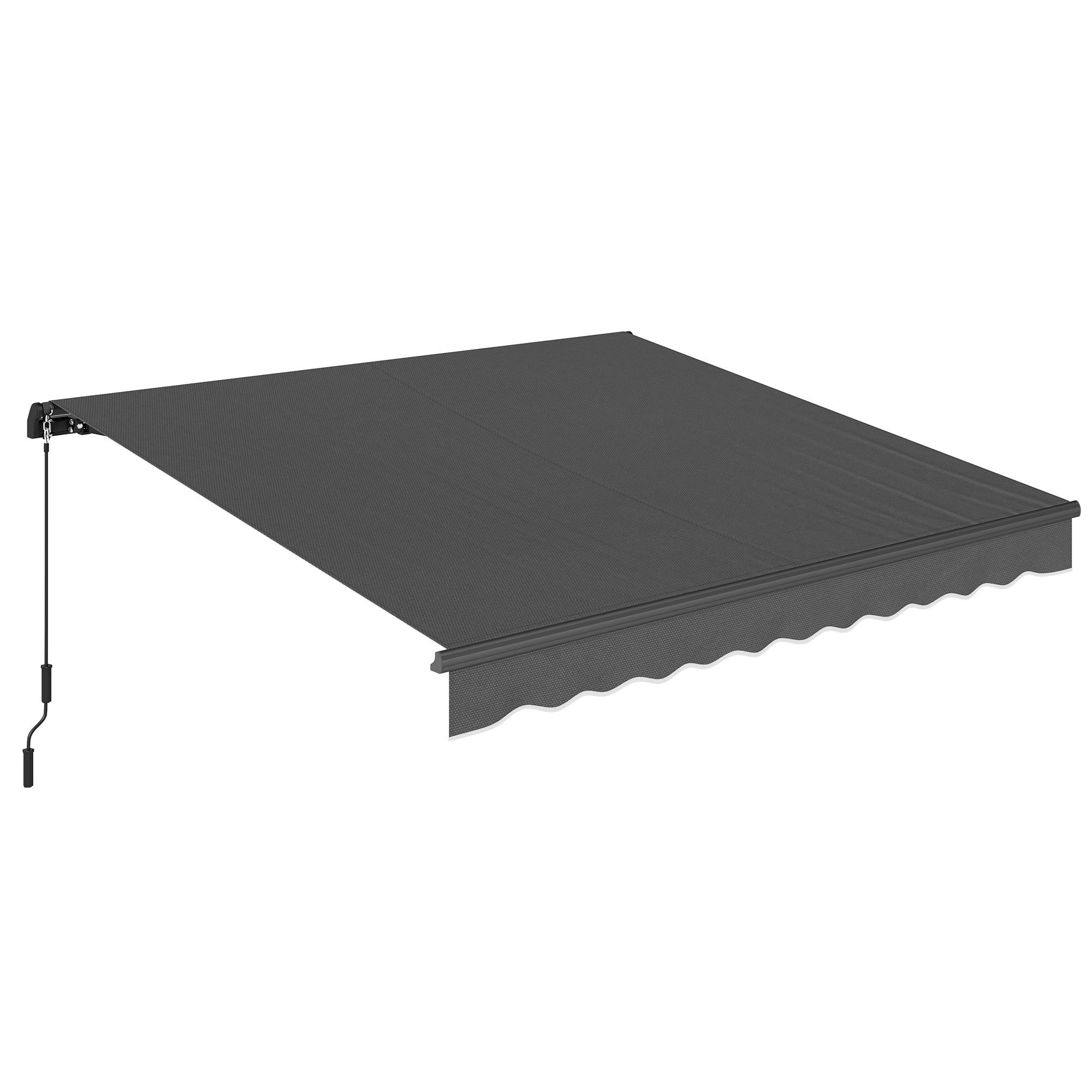 GELENKARMMARKISE Metall Polyester Dunkelgrau - Dunkelgrau, Textil (300/23/350cm) - Outsunny