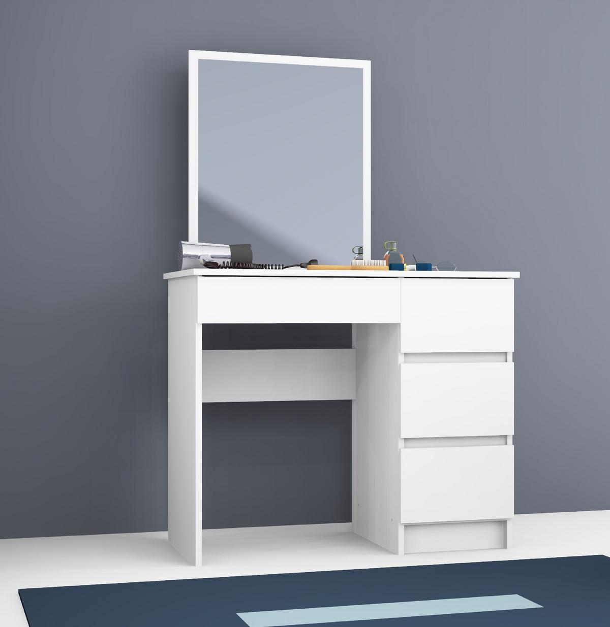 SCHMINKTISCH mit Spiegel - Weiß, Holzwerkstoff (90/142/50cm) - RAUMHIRSCH FURNITURE