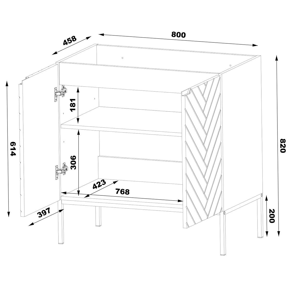 WASCHTISCHUNTERSCHRANK 80cm Daria Weiß - Weiß, Holzwerkstoff (80/82/45.8cm) - Petits-meubles