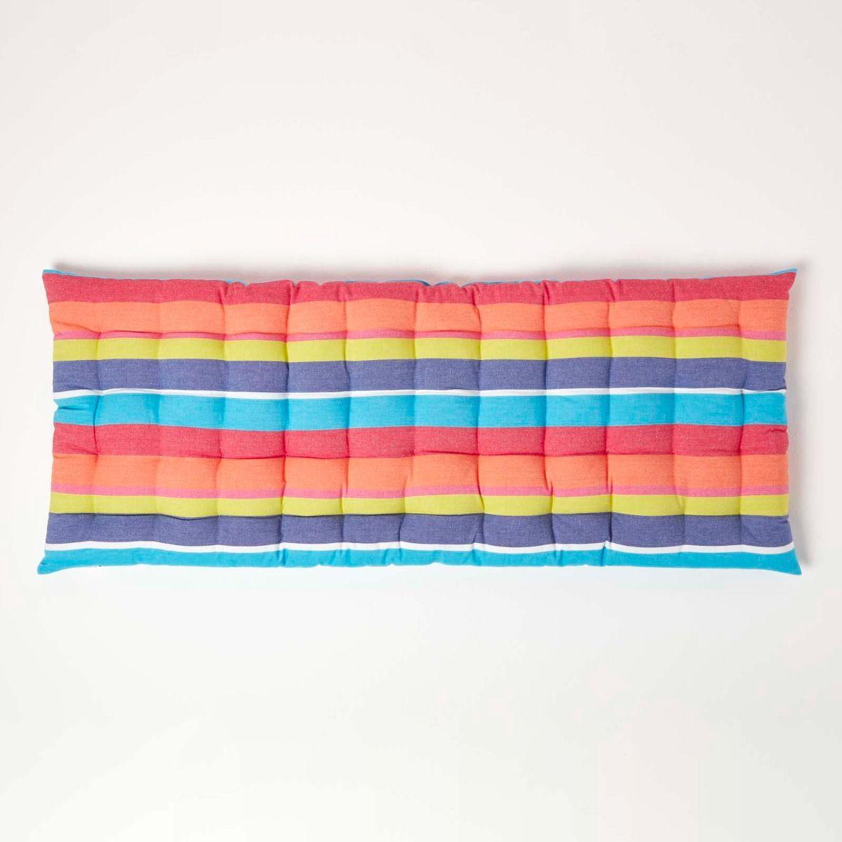 BANKAUFLAGE bunt gestreift, 2-Sitzer 108/42/5 cm - Multicolor, Textil (108/42/5cm) - Homescapes