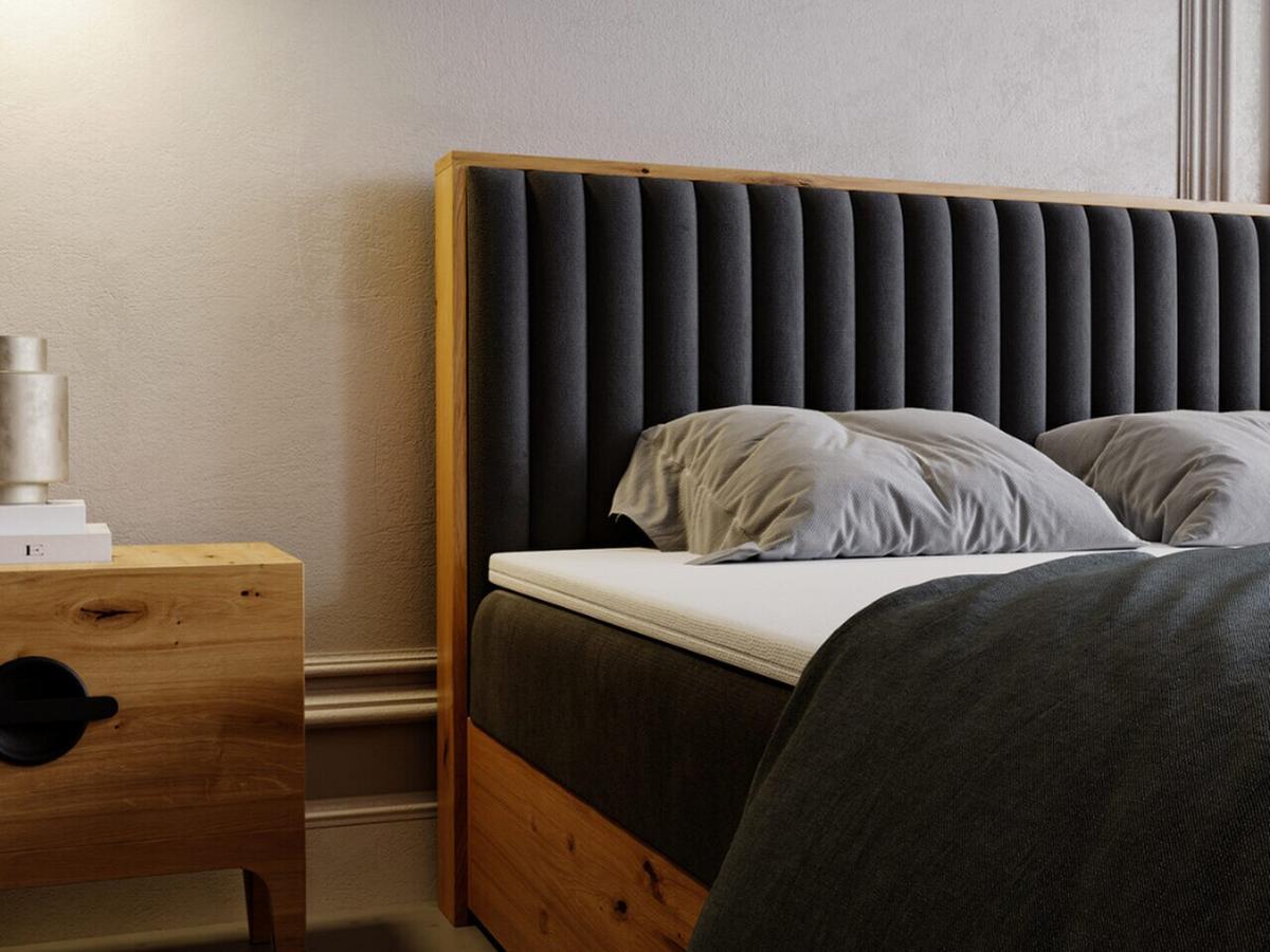BOXBETT Forest 160x200 Anthracite - Anthrazit, Holz/Textil (160/200cm) - Graingold