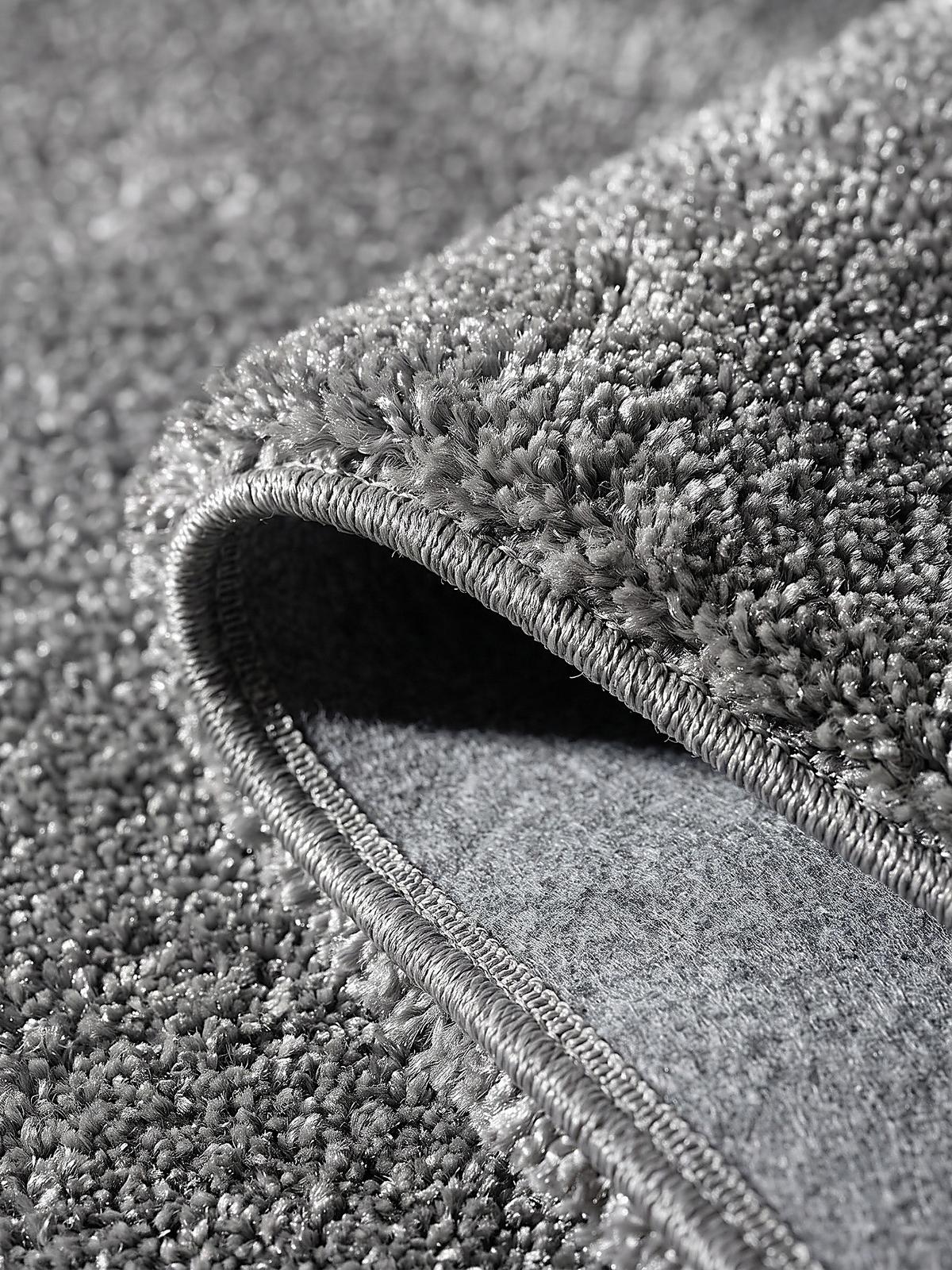 TEPPICH Hochflor ZINAL Uni Polyester Grau 80 x 150 cm - Grau, Textil (80/150cm) - KADIMA DESIGN