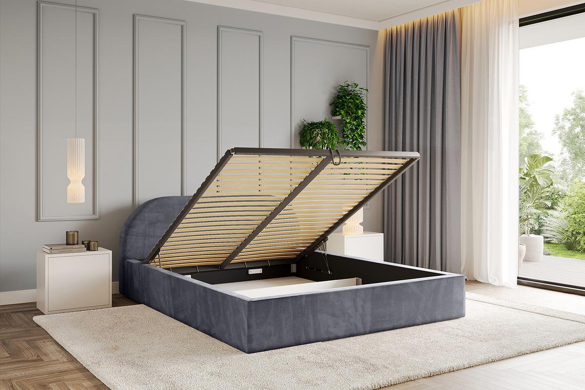 POLSTERBETT mit Bettkasten und Lattenrost, Boxbett ohne Matratze - TIVON-V1 180x200 Dunkelgrau - Dunkelgrau, Holzwerkstoff/Textil (180/200cm) - ALTDECOR