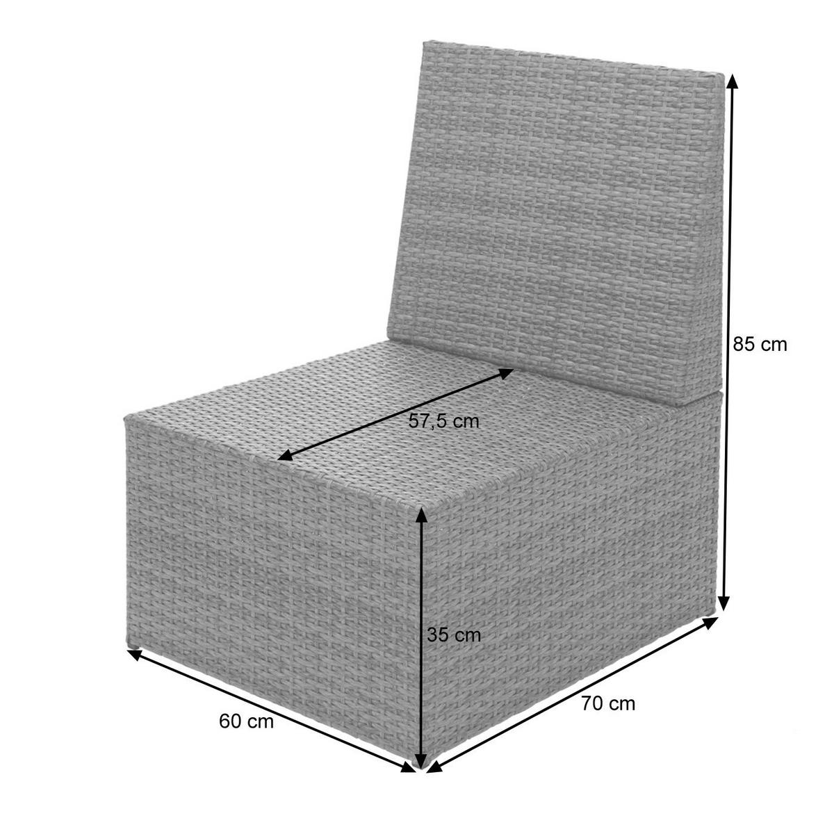 POLY-RATTAN SESSEL Schwarz - Schwarz, Kunststoff (60/85/70cm) - MCW